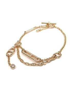 Hermes Bracelet Chaine D'Ancre Chaos Diamond ST 750 PG 18K Manufactured